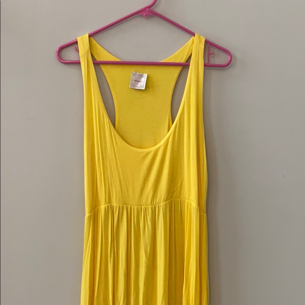NYMPHE Yellow Stretchy Racerback Maxi Dress Size Large